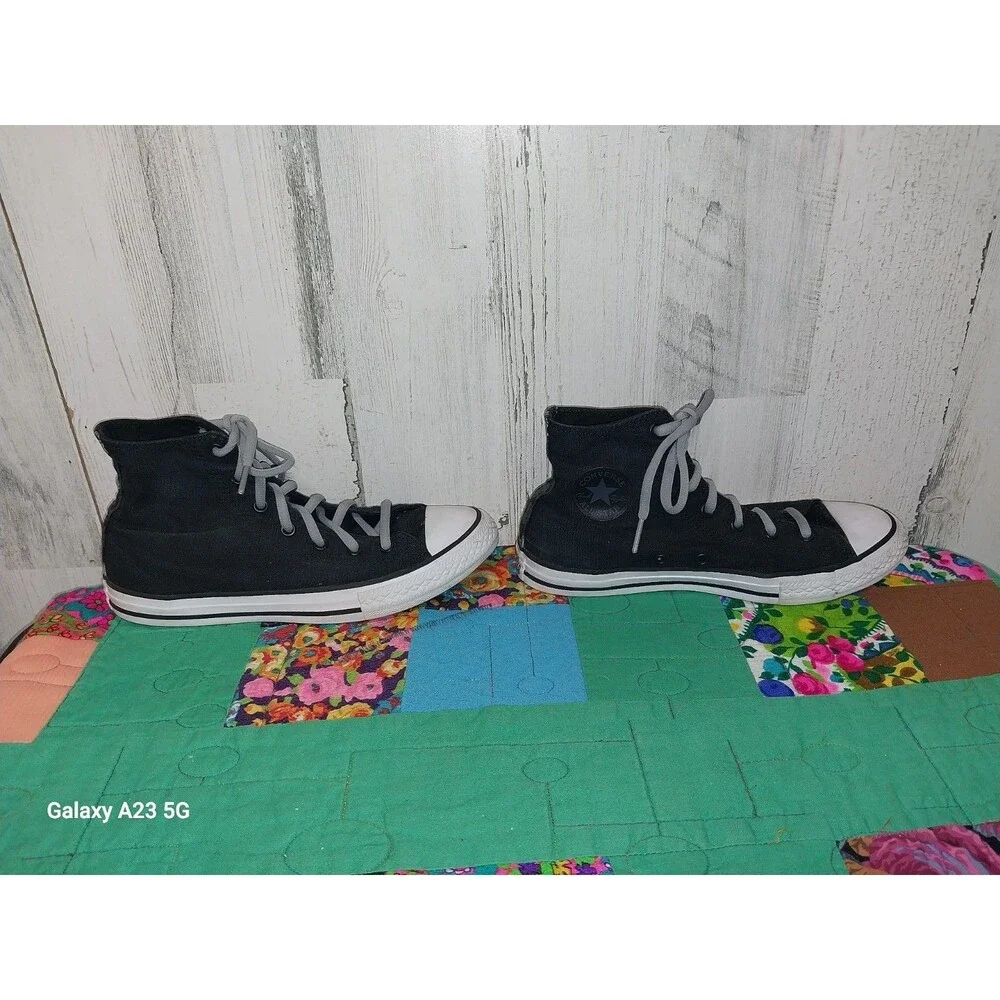 Black Converse All Star High Top Sneaker Size 5 Juniors Gray Camo Accents